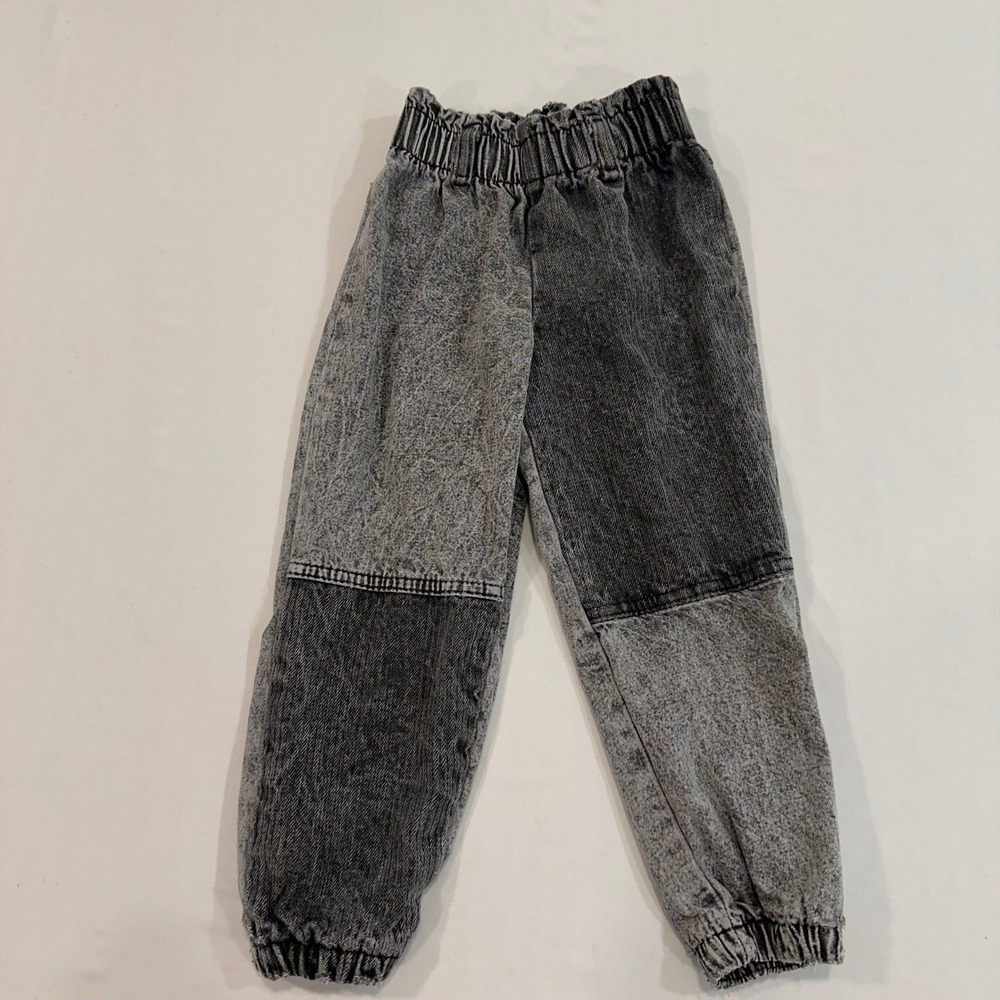 Vintage USA‎ Acid Wash Two Tone Jogger Jeans Kids Size 4 Reg Gray | Retro 90s
